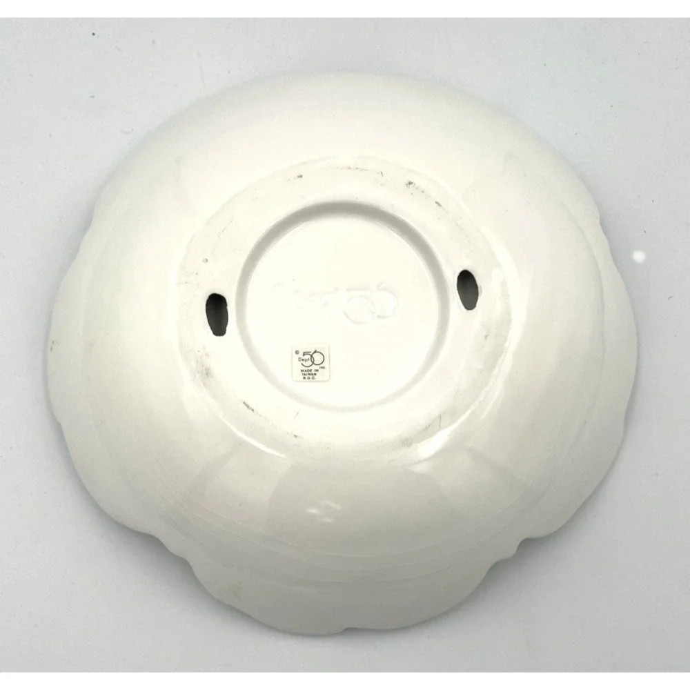 Dept 56 Bunny Rabbit Plate White Ceramic Serving Tray Dish‎ Easter Spring Decor